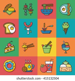 icon set food vector