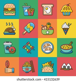 icon set food vector