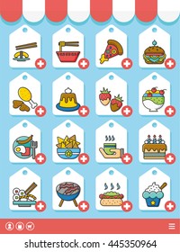 icon set food vector