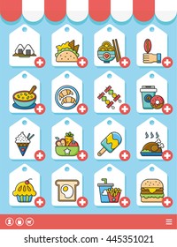 icon set food vector