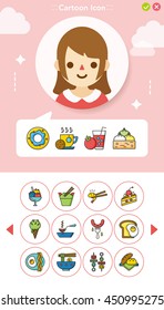 icon set food vector