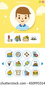 icon set food vector