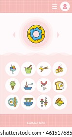 icon set food vector