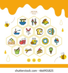 icon set food vector