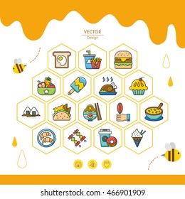 icon set food vector