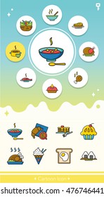 icon set food vector