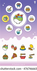icon set food vector