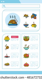 icon set food vector