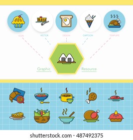 icon set food vector