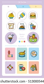 icon set food vector