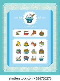 icon set food vector
