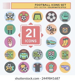 Icon Set Football. related to Sports symbol. color mate style. simple design illustration