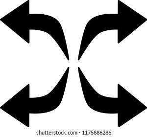 An icon set with four black arrows going to different directions - Vector