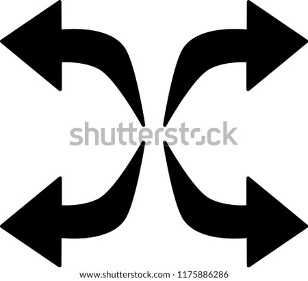 An icon set with four black arrows going to different directions - Vector