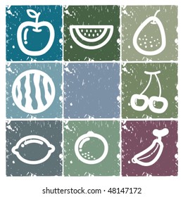 icon set with fruit