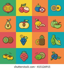 icon set fruit vector