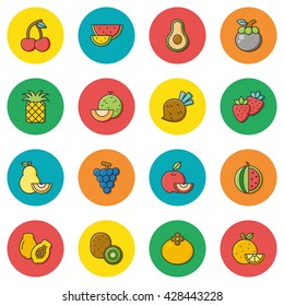 icon set fruit vector