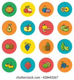 icon set fruit vector