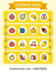 icon set fruit vector