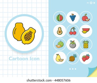 icon set fruit vector