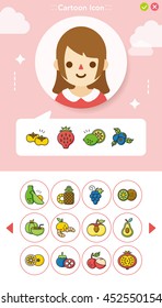 icon set fruit vector