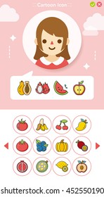 icon set fruit vector