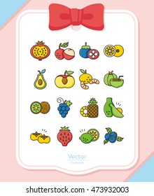 icon set fruit vector