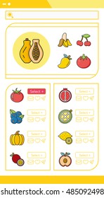 icon set fruit vector