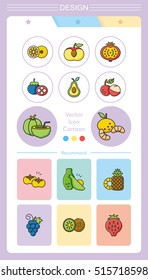 icon set fruit vector