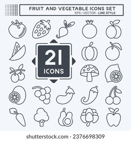 Icon Set Fruit and Vegetable. related to Healthy line style. simple design editable. simple illustration