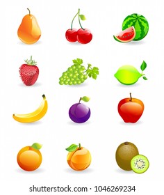 icon set fruits 