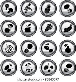 Icon set of fruits. Element of design