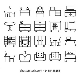 Icon set furniture design in eps10 format