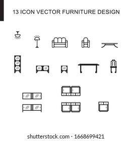 icon set furniture interior design illustration