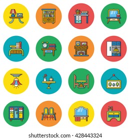 icon set furniture vector