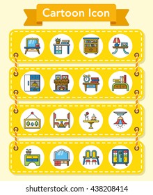 icon set furniture vector