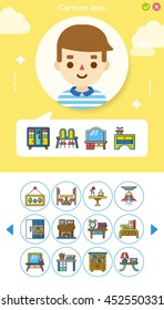 icon set furniture vector