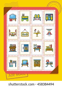 icon set furniture vector