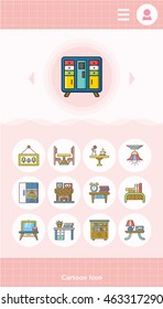 icon set furniture vector
