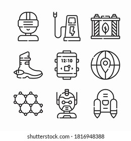 Icon Set Futuristic Technology for different seasons Line
