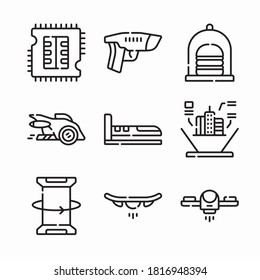 Icon Set Futuristic Technology for different seasons Line