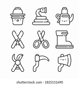 Icon Set Gardening for different seasons Line