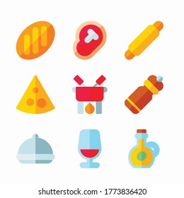 Icon Set Gastronomy for different seasons Color