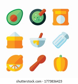 Icon Set Gastronomy for different seasons Color