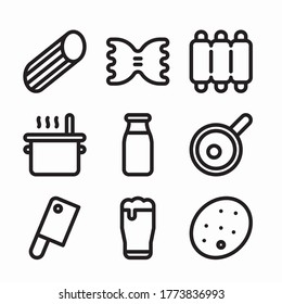 Icon Set Gastronomy for different seasons Line