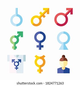 Icon Set Gender Identity for different seasons Color