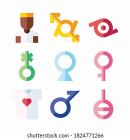 Conjunto de iconos Identidad de género para diferentes temporadas Color