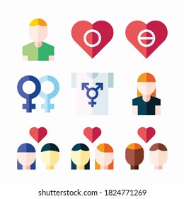 Icon Set Gender Identity für verschiedene Jahreszeiten Farbe