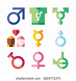 Icon Set Gender Identity Different Seasons Stock Vector (Royalty Free ...