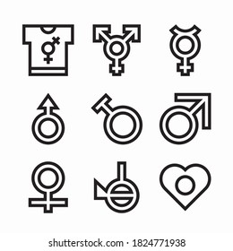 Icon Set Gender Identity for different seasons Line